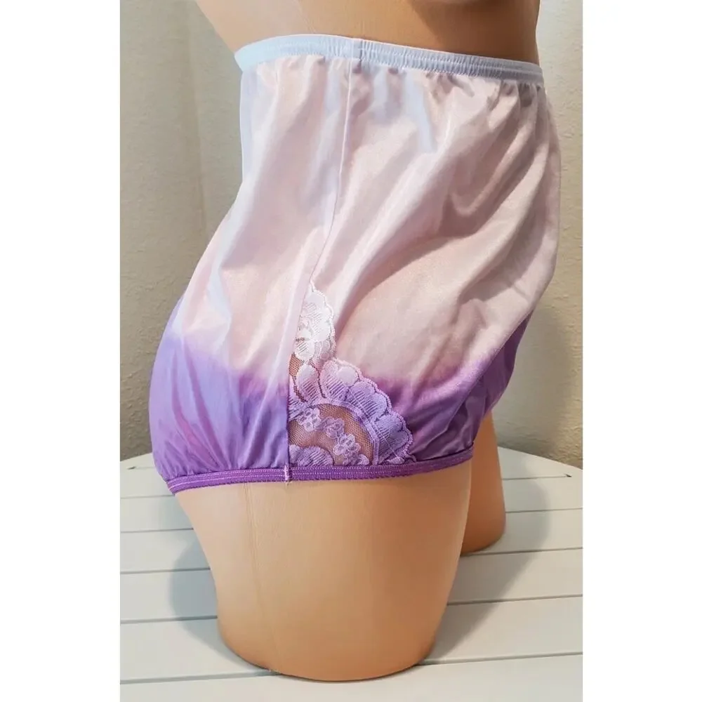 Vanity Fair Lace Nouveau Nylon Full Cut Panty Lace Static Enigma Purple 10/3XL